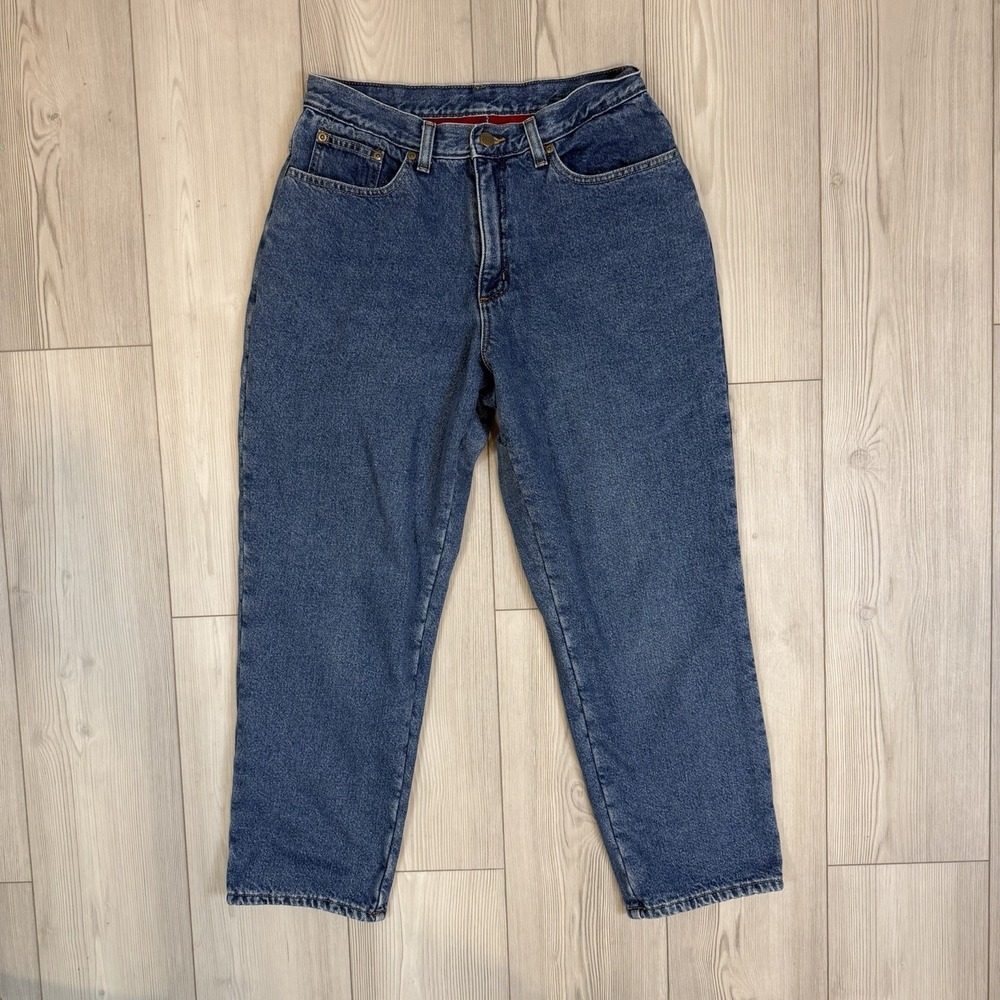 L.L. Bean Relaxed Fit Fleece Lined Jeans Womens 12P Blue Denim‎ High Rise 0WH23